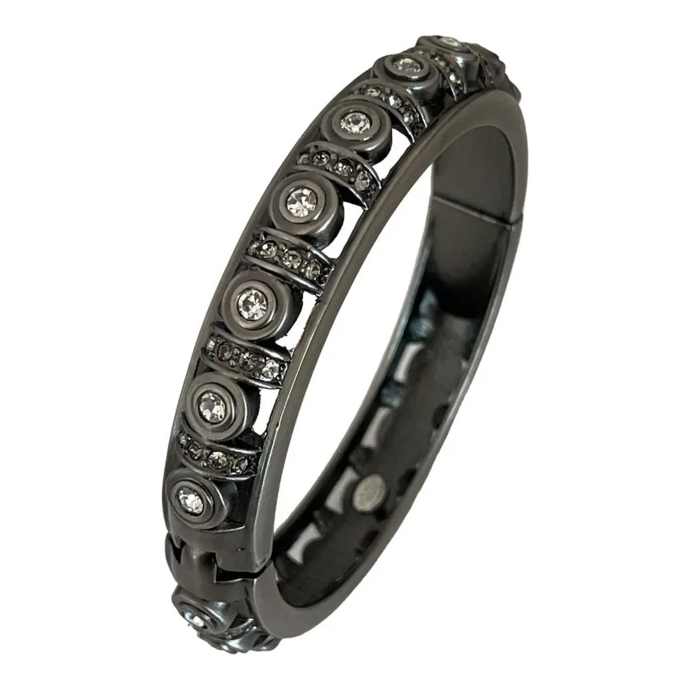New Kirks Folly Crystal Bracelet Hematite Tone Magnetic Clasp - 1G